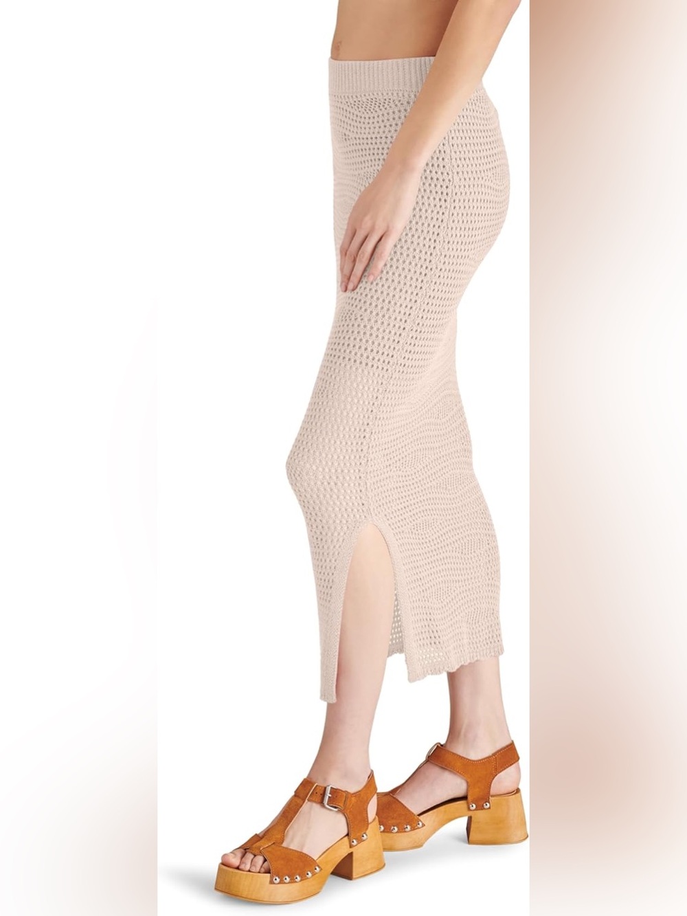 House of Harlow 1960 Beige Crochet A-Line Skirt - Picture 5 of 13